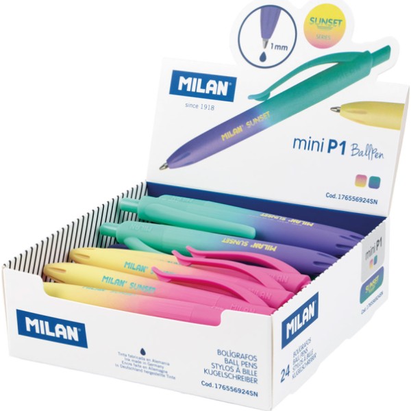Bolígrafo p1 touch mini sunset, colores surtidos, 24 uds, expositor